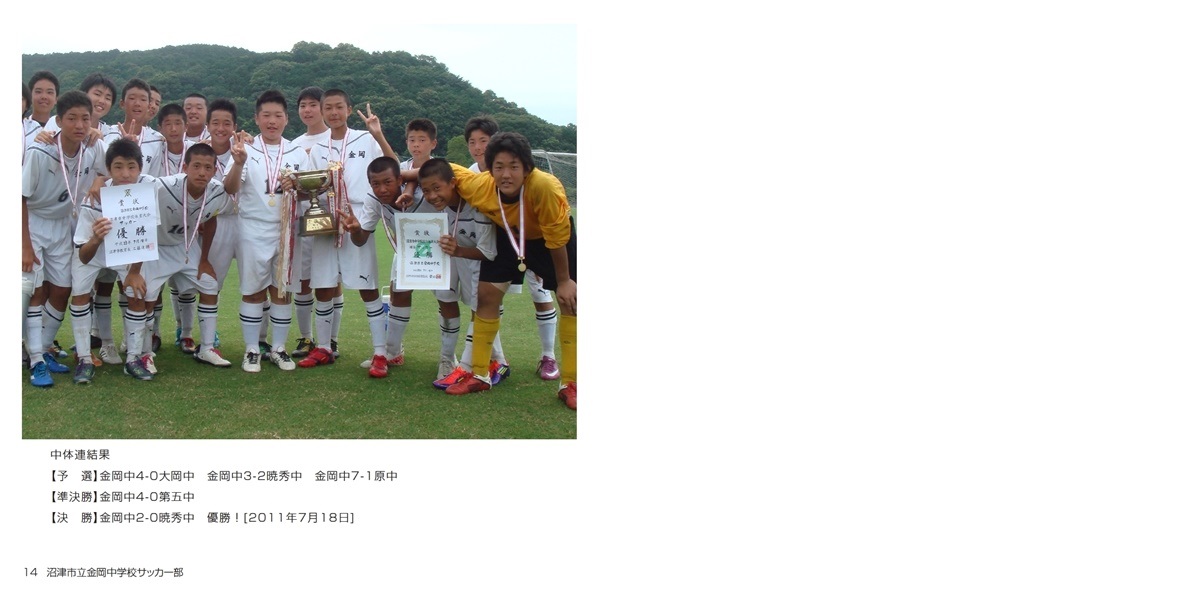 「沼津市立金岡中学校サッカー部」| ジャンル：人物